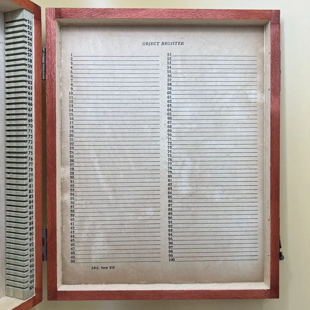 Microscope Slide Storage Case Box 100 Slides Wood -Adjustable Middle